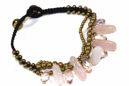 Rose Quartz & Crystals Romance Bracelet