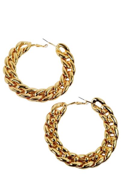 EARRING HOOP CUBAN CHAIN 90MM