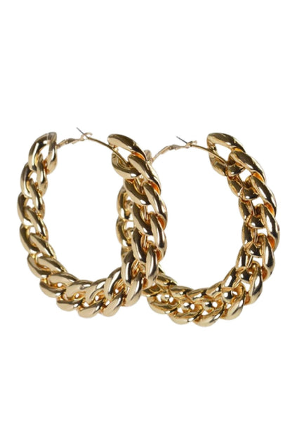 EARRING HOOP CUBAN CHAIN 90MM