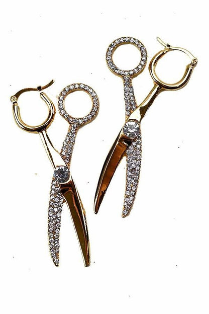 CRYSTAL SCISSORS SHAPE EARRING