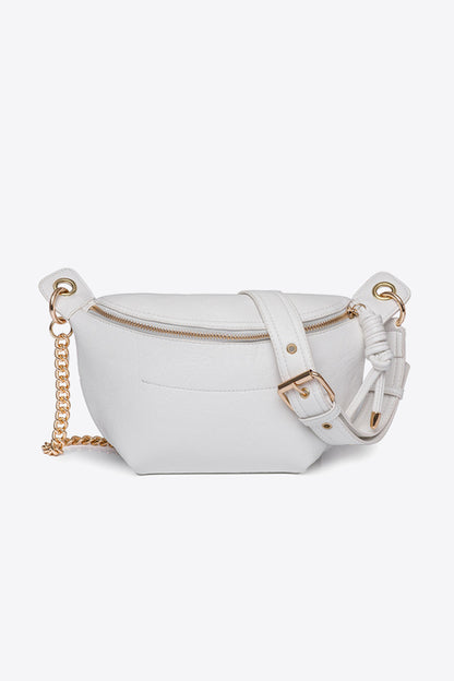 Leather Chain Strap Crossbody Bag