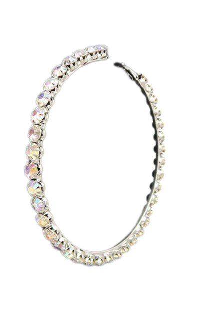 CRYSTAL LINED HOOP EARRING