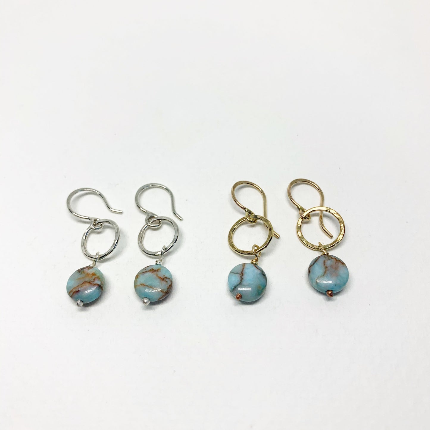 Turquoise Disc Drop Earrings