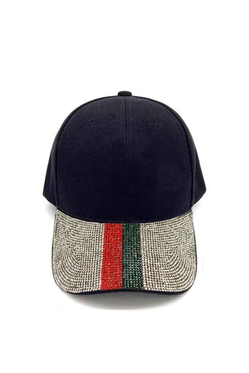 POLYESTER WITH RHINESTONE BALL CAP