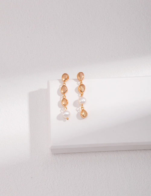 Bean And Pearl Cascade Earrings