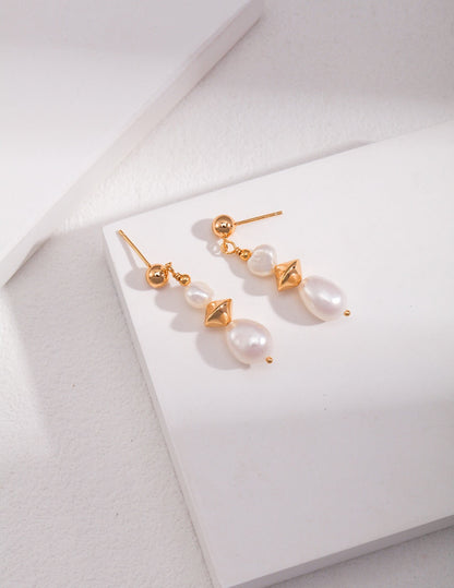 Natural Irregular Potato-Shape Baroque Pearl Earrings