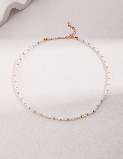 White Bamboo Choker Necklace