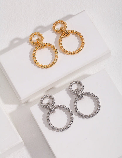 Minimalist Twist of Elegance Hoop Earrings