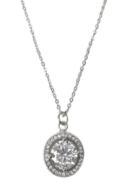 CUBIC ZIRCONIA PENDANT NECKLACE SET