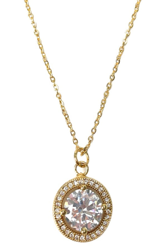 CUBIC ZIRCONIA PENDANT NECKLACE SET