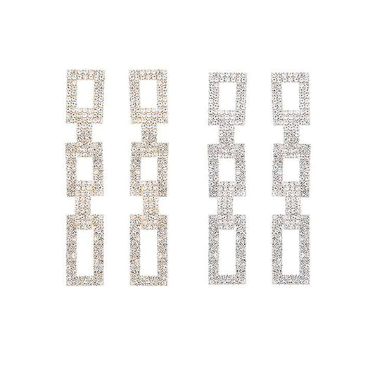 RHINESTONE DANGLE EARRINGS