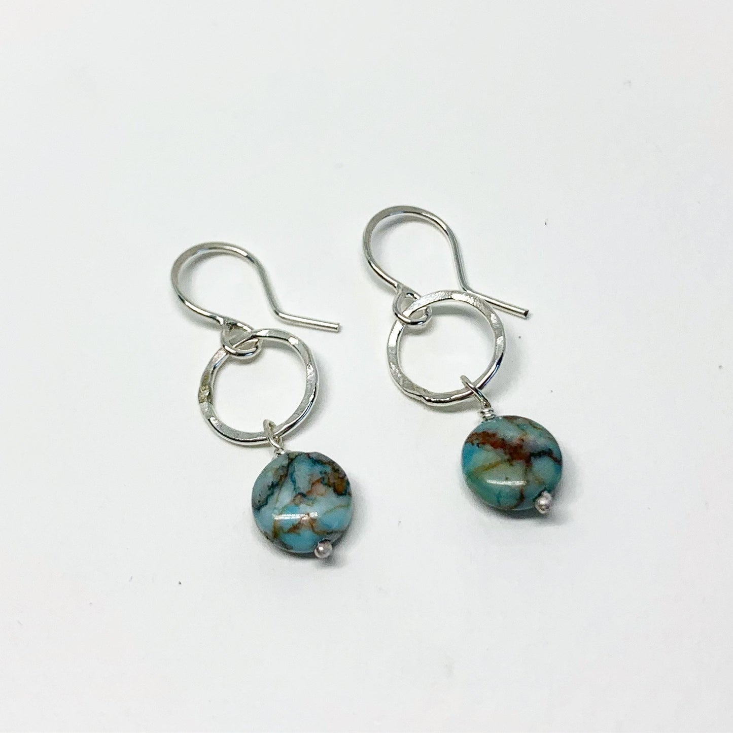 Turquoise Disc Drop Earrings