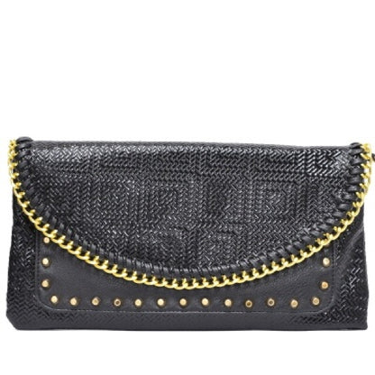 Studded Metal Chain Cover Clutch