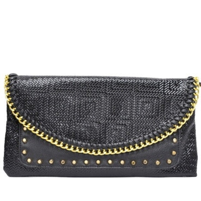 Studded Metal Chain Cover Clutch