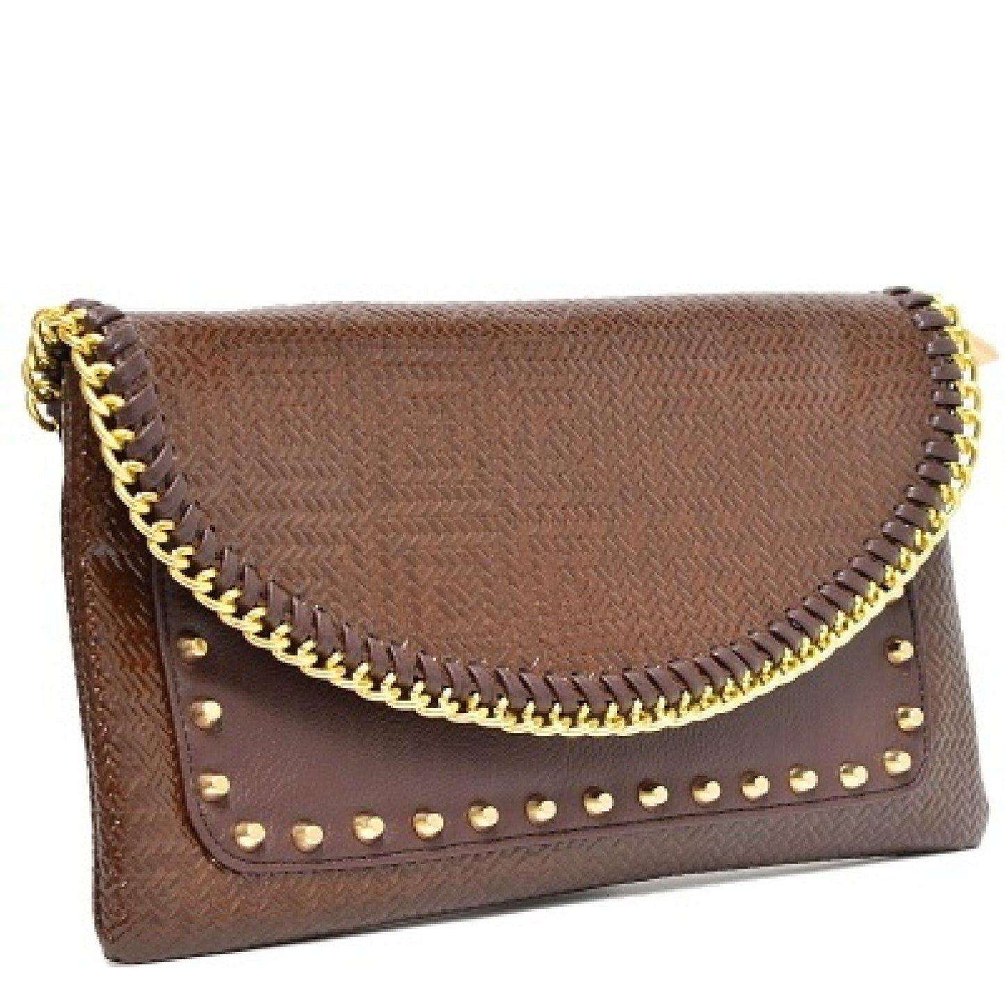 Studded Metal Chain Cover Clutch