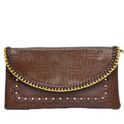 Studded Metal Chain Cover Clutch