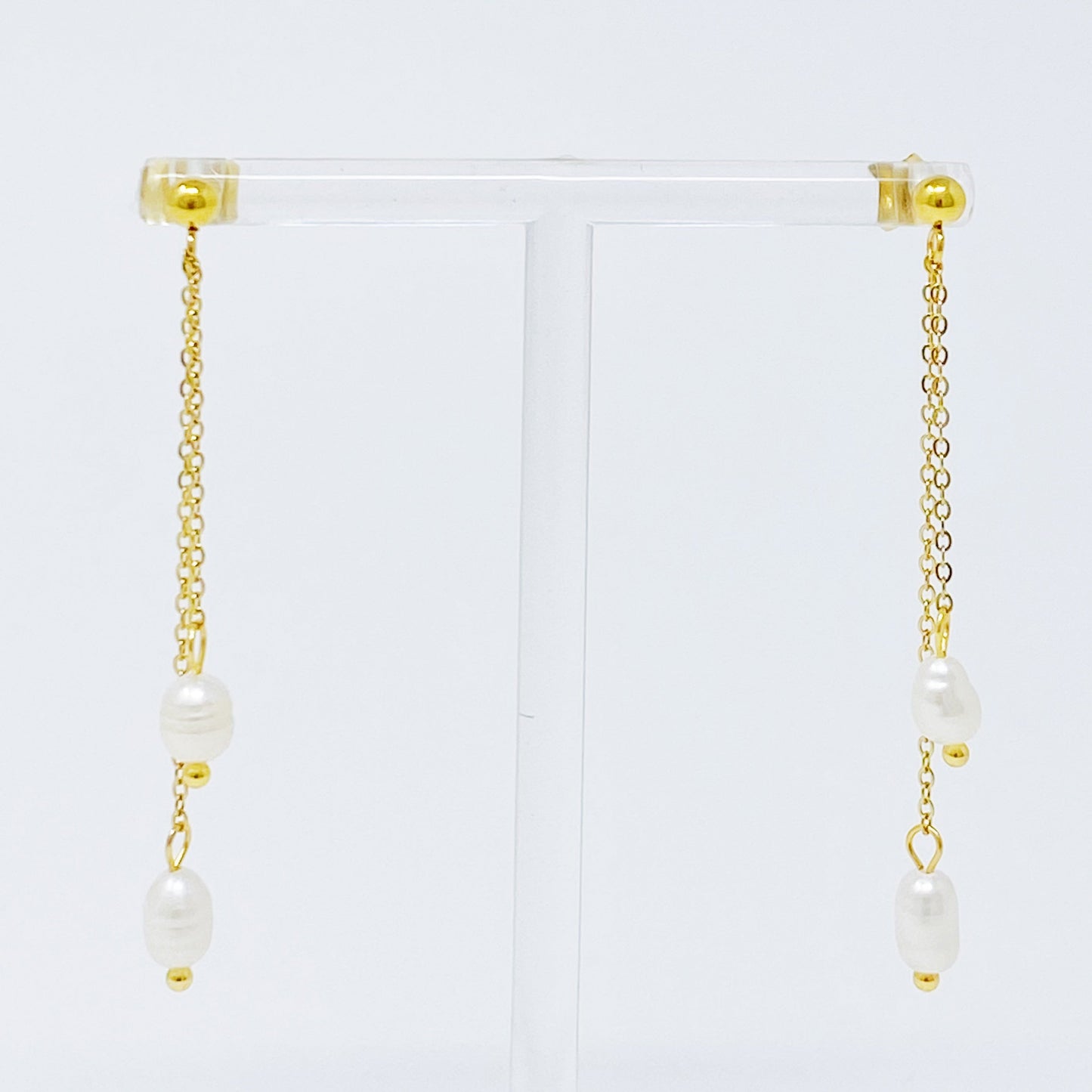 Freshwater Pearls On Dangle Earrings