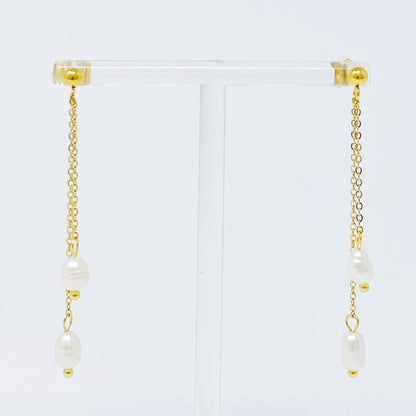 Freshwater Pearls On Dangle Earrings