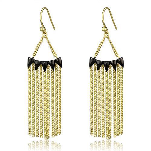 3W1206 - Gold+Ruthenium Brass Earrings with Top Grade Crystal  in