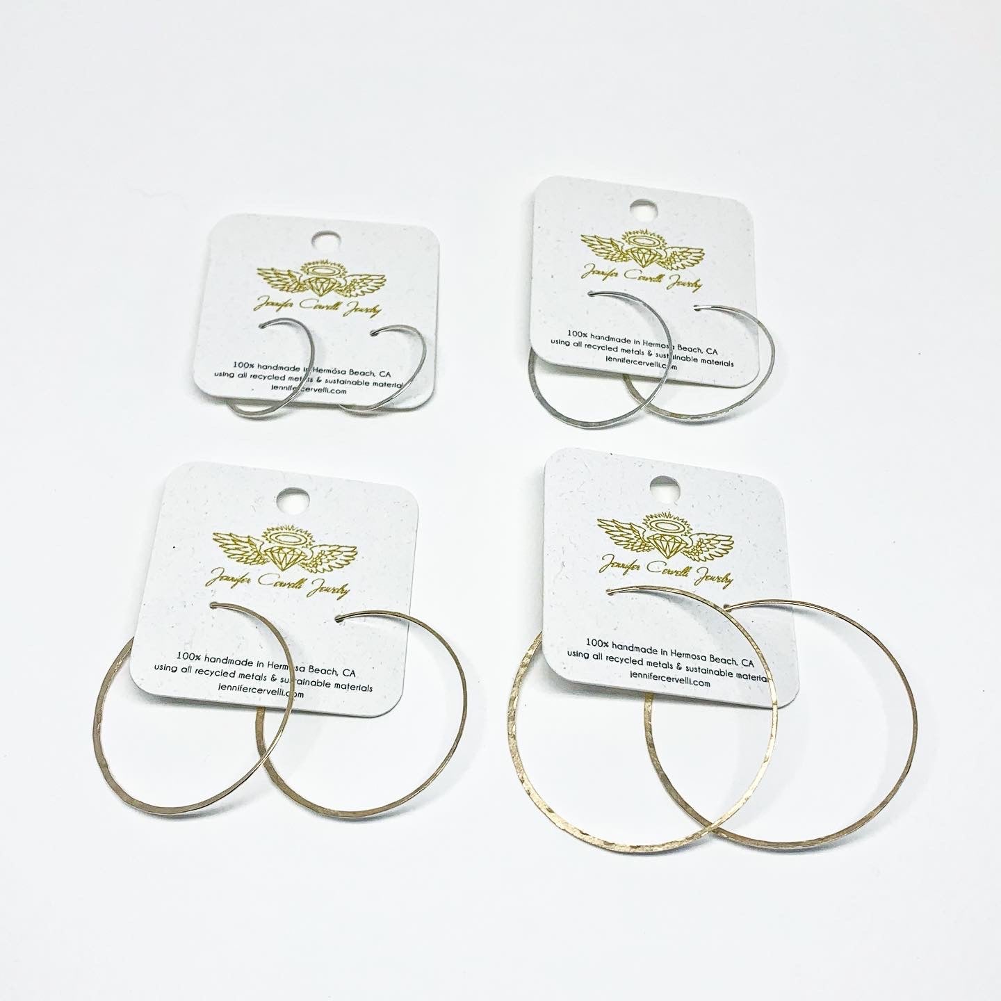 Crescent Moon Hoop Earrings (Recycled Metals, Sustainable)