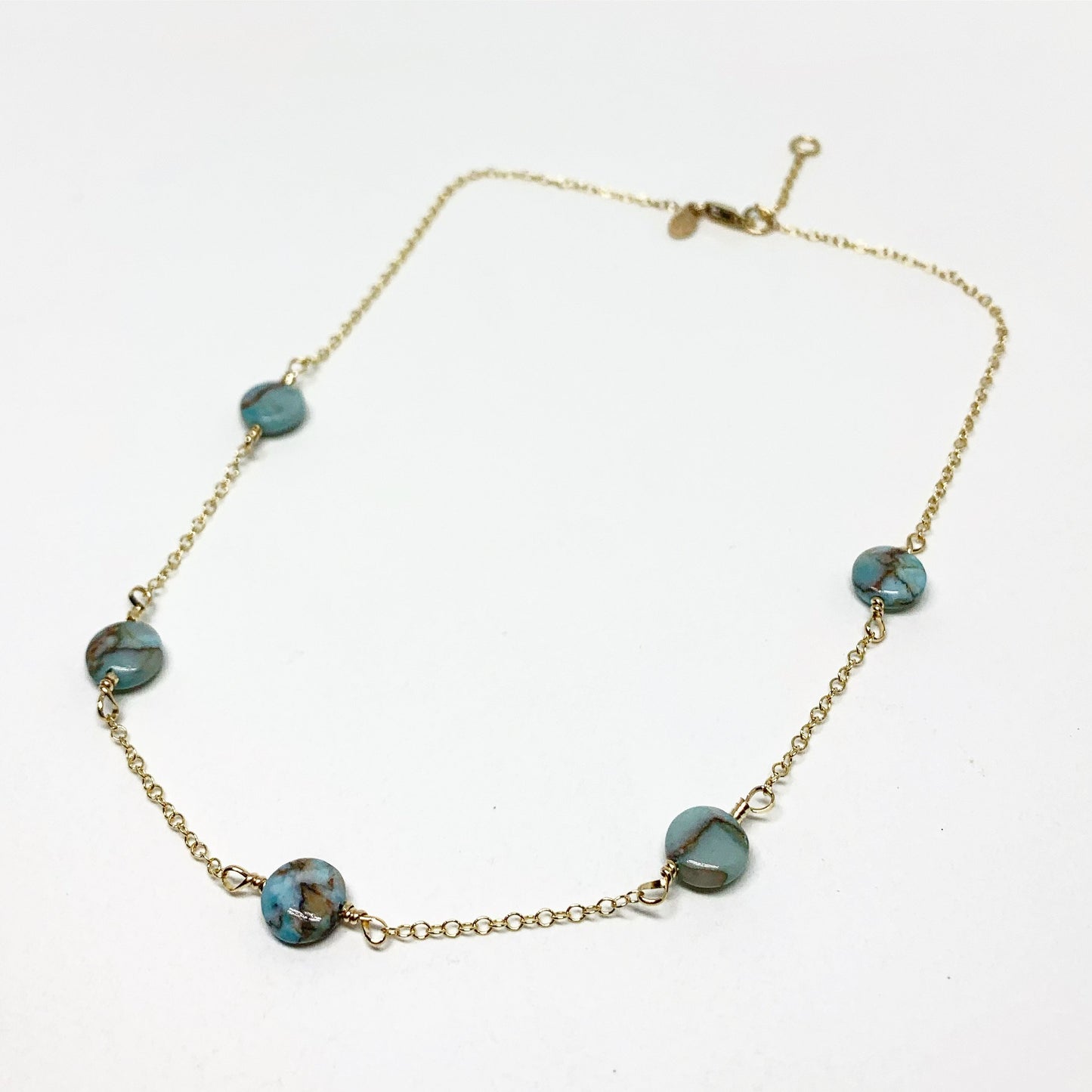 Turquoise Disc Choker Necklace