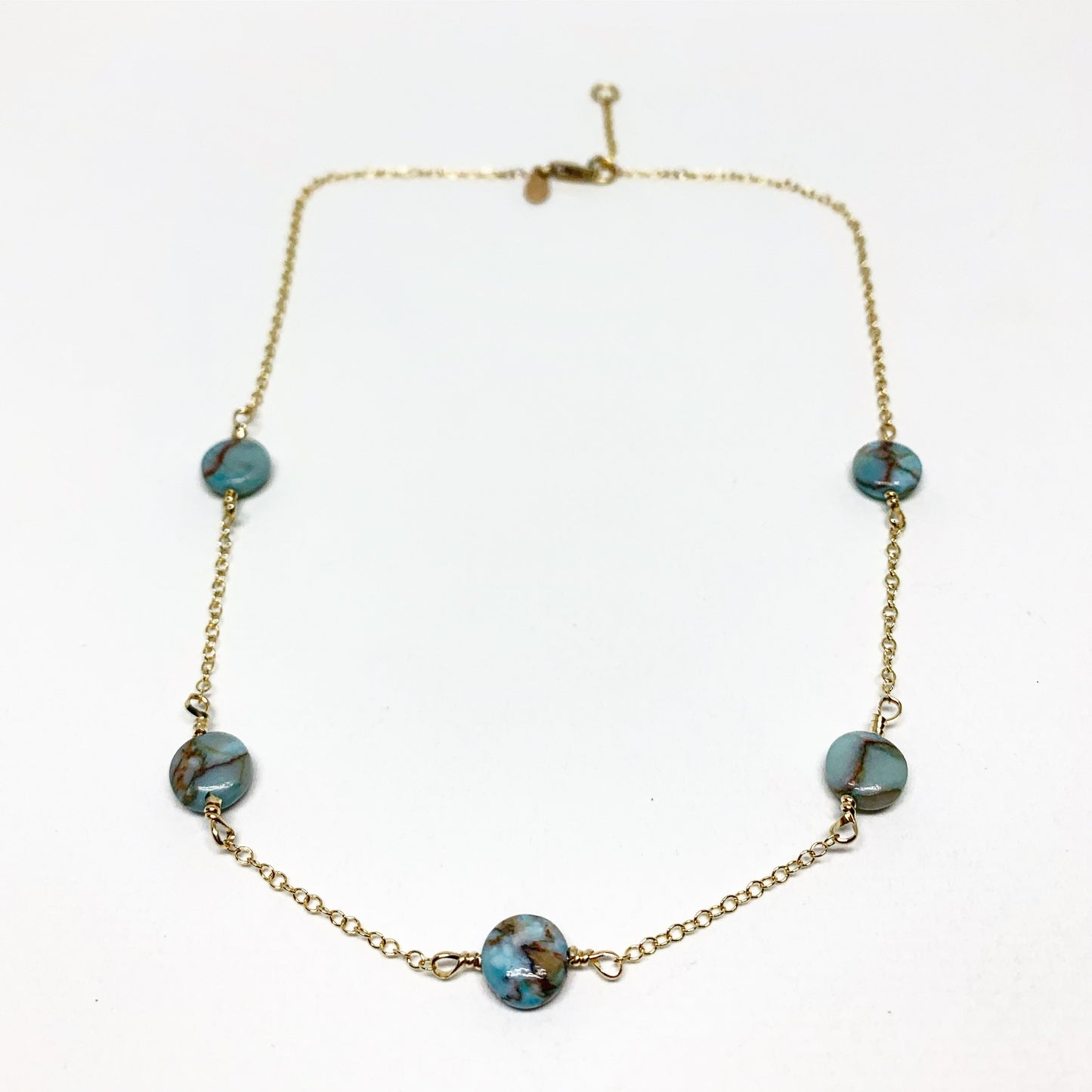 Turquoise Disc Choker Necklace