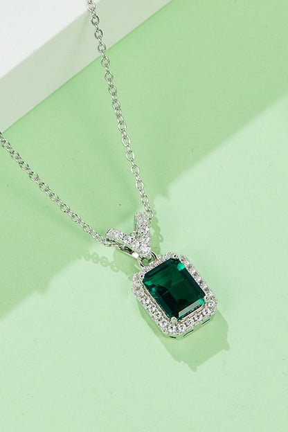 1.25 Carat Lab-Grown Emerald Pendant Necklace