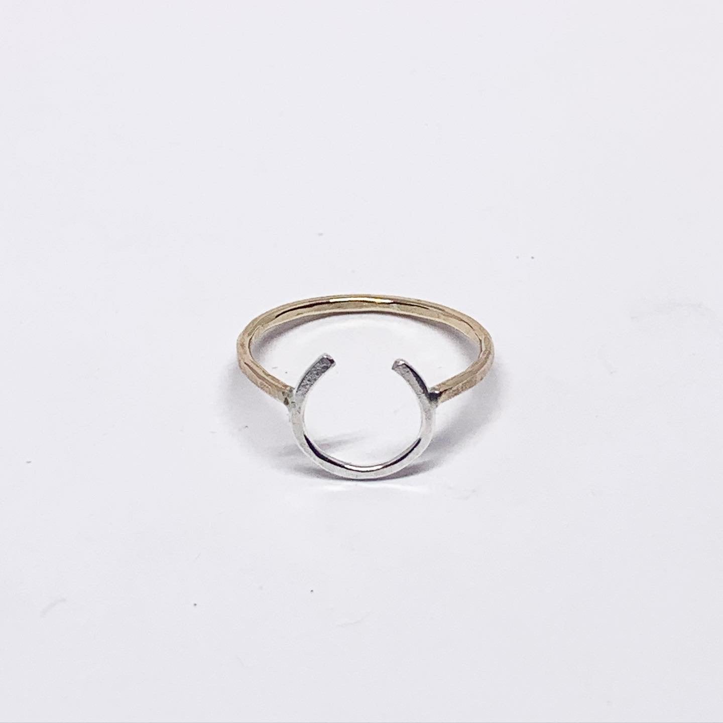 Lucky Horseshoe Ring - Small - Two Toned