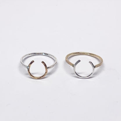 Lucky Horseshoe Ring - Small - Two Toned