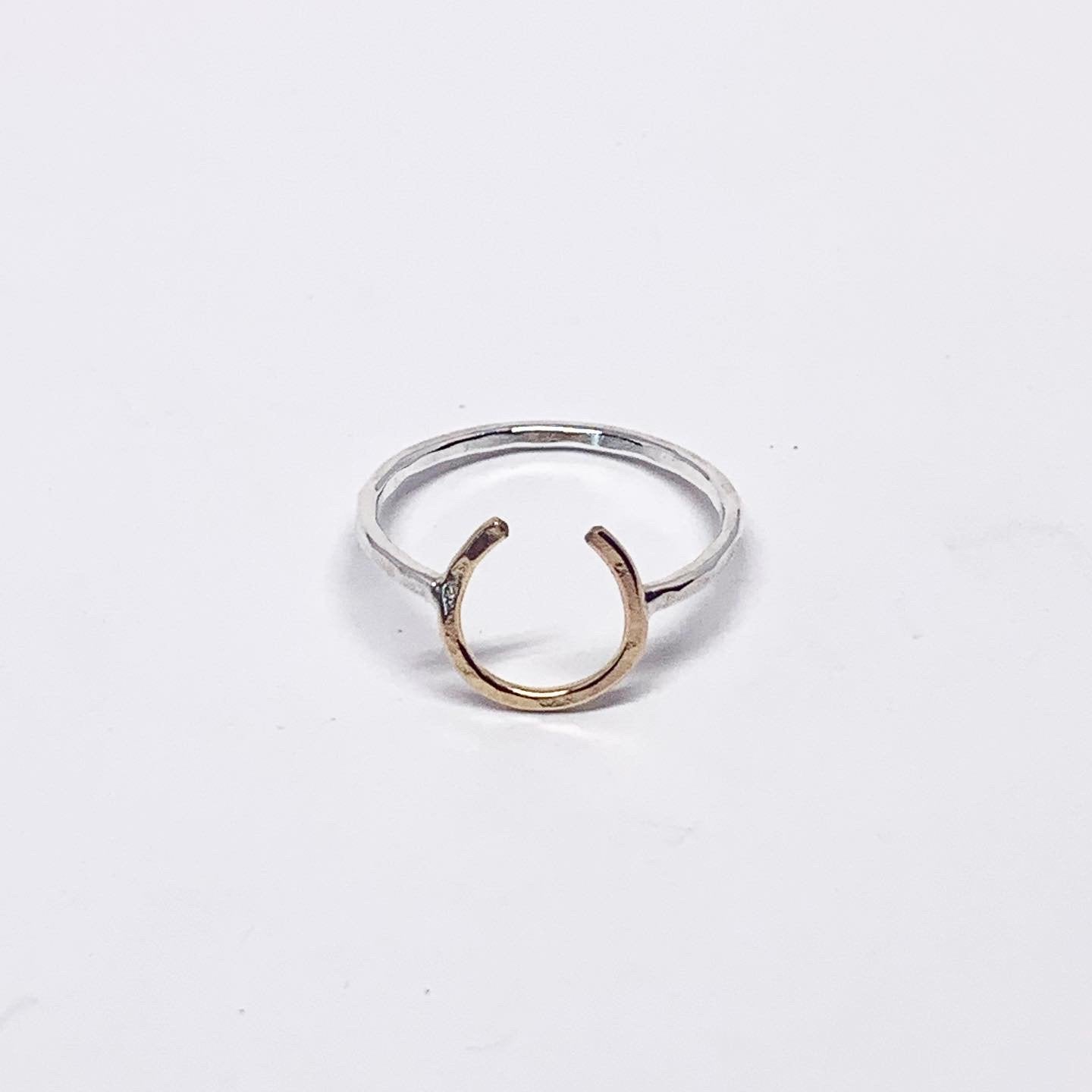 Lucky Horseshoe Ring - Small - Two Toned