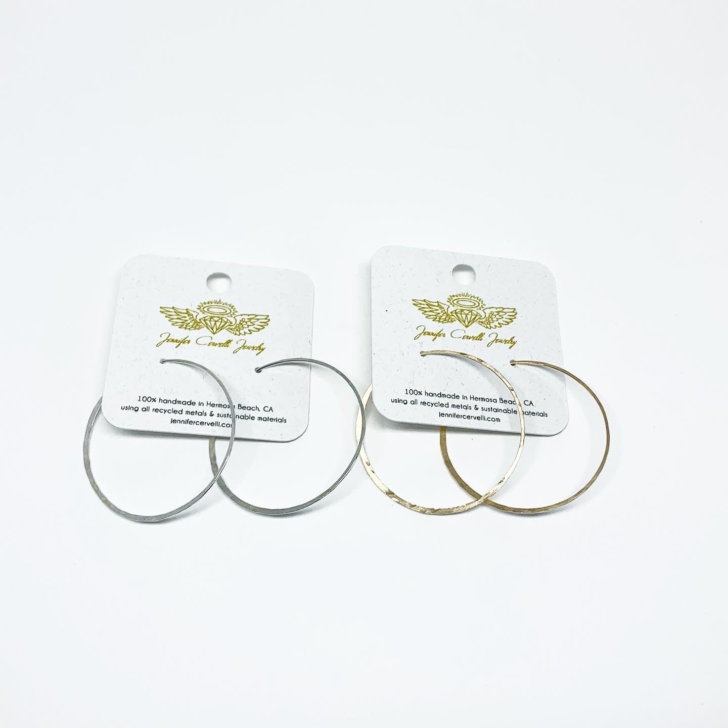 Crescent Moon Hoop Earrings (Recycled Metals, Sustainable)