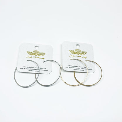 Crescent Moon Hoop Earrings (Recycled Metals, Sustainable)