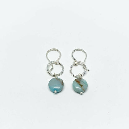 Turquoise Disc Drop Earrings