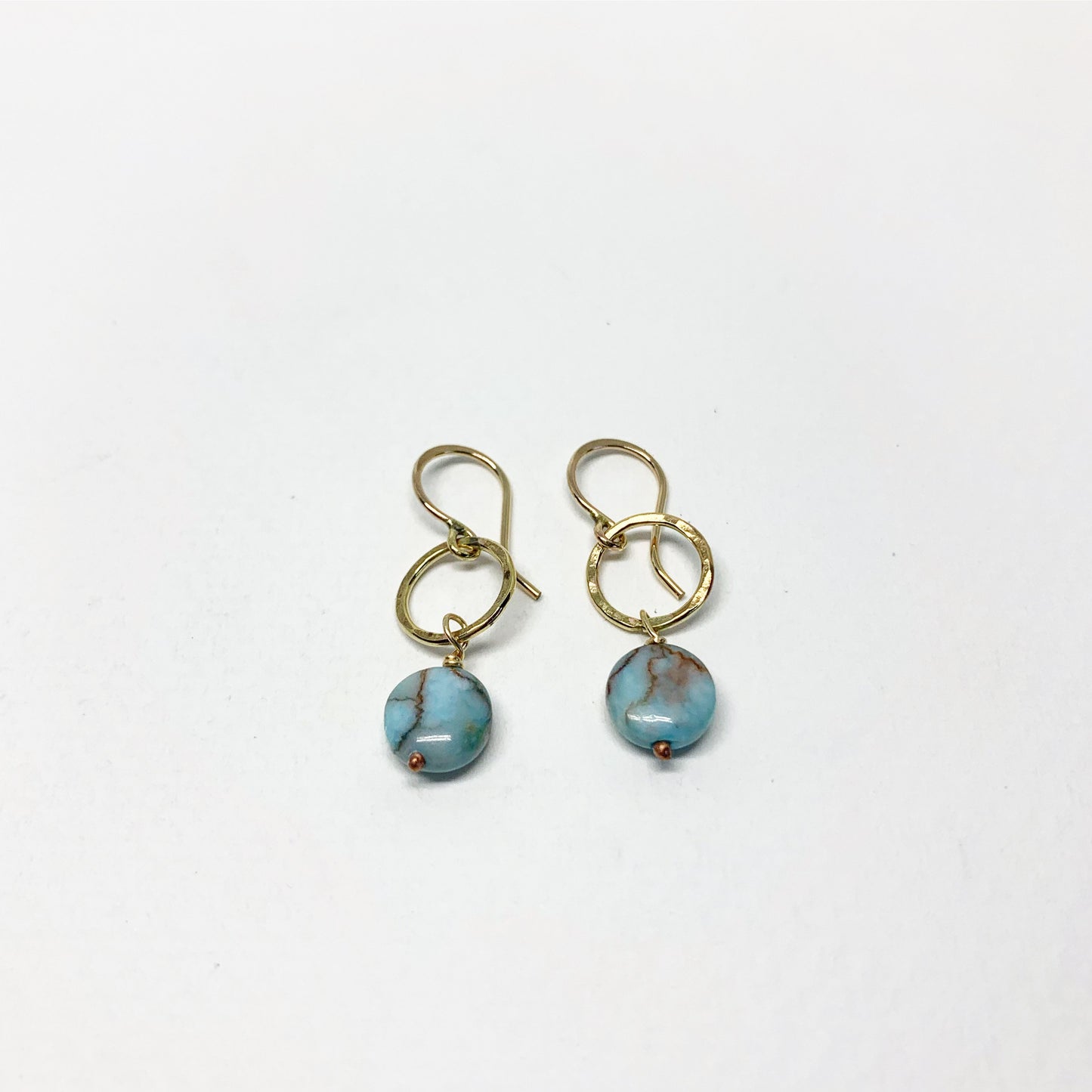 Turquoise Disc Drop Earrings