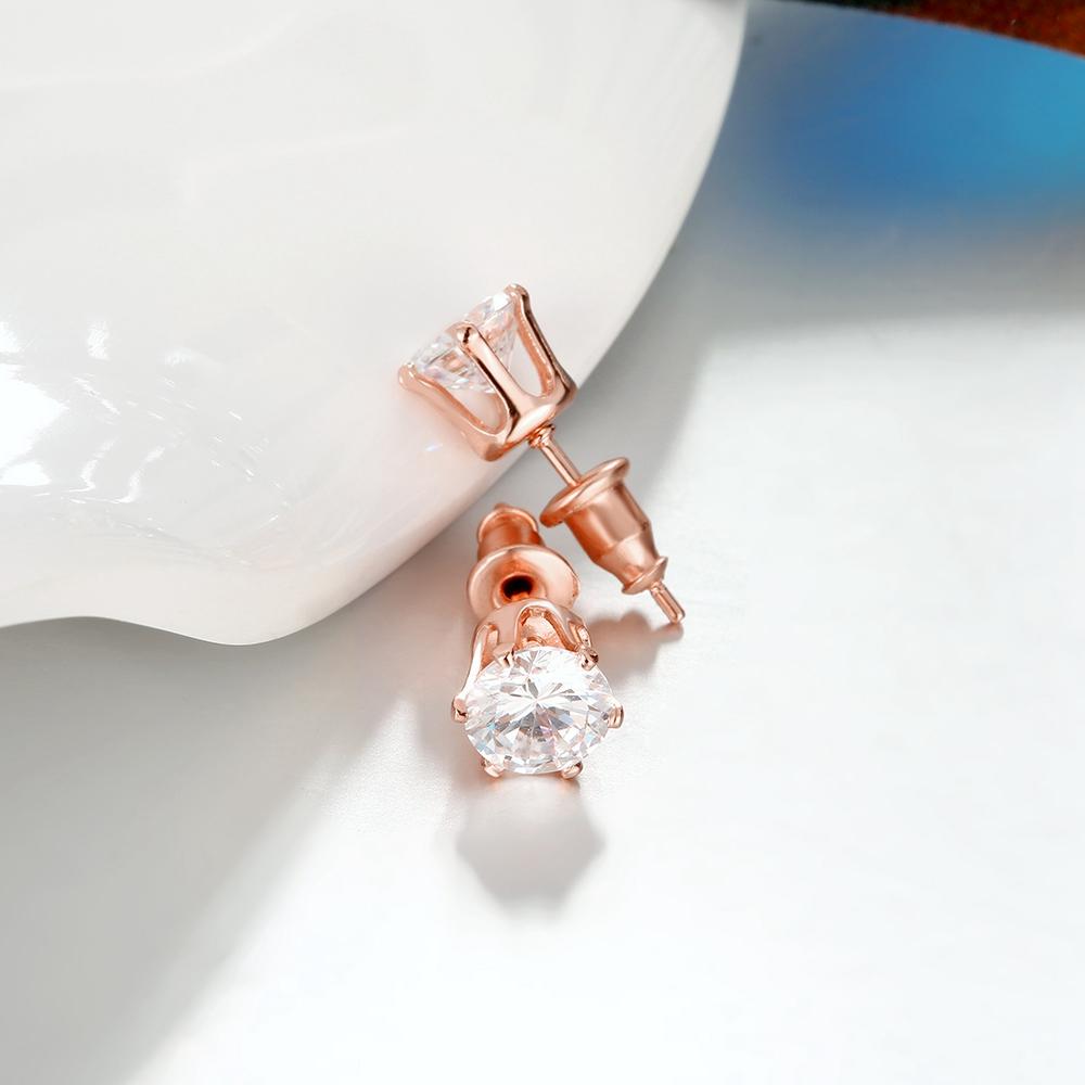 Crystal Pave Stud Earring in 18K Rose Gold Plated