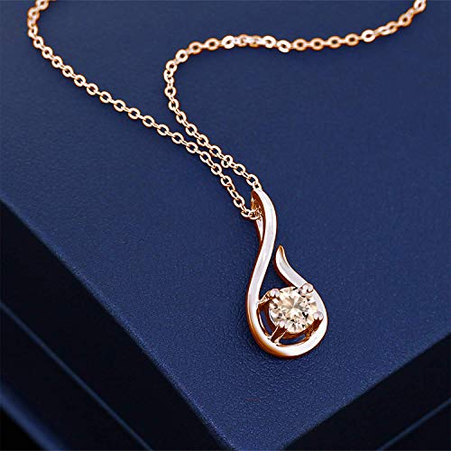 1.60 CTTW Morganite Dangling Harp Pendant Necklace in 14K Rose Gold Pl