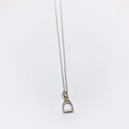 Mini Stirrup Charm Necklace