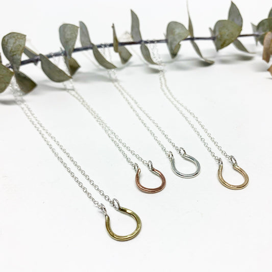 Mini Lucky Horseshoe Charm Necklace