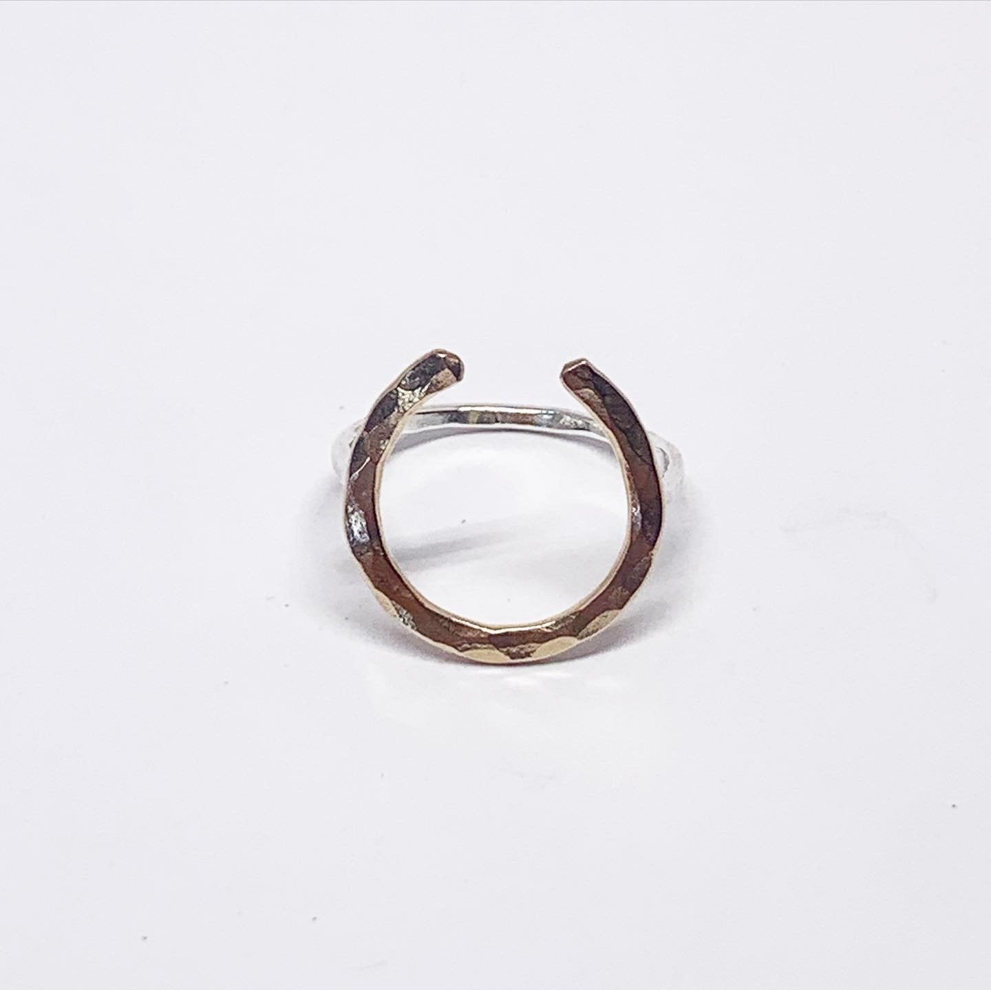 Lucky Horseshoe Ring - Large - Two Toned