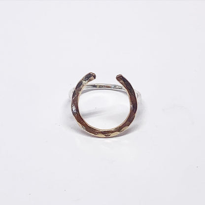 Lucky Horseshoe Ring - Large - Two Toned