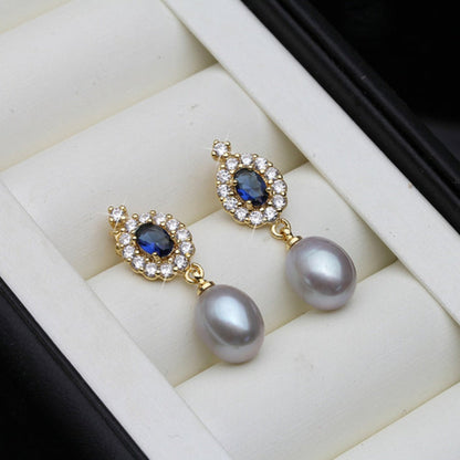 Genuine Freshwater Pearl Statement Drop Earrings in Gold