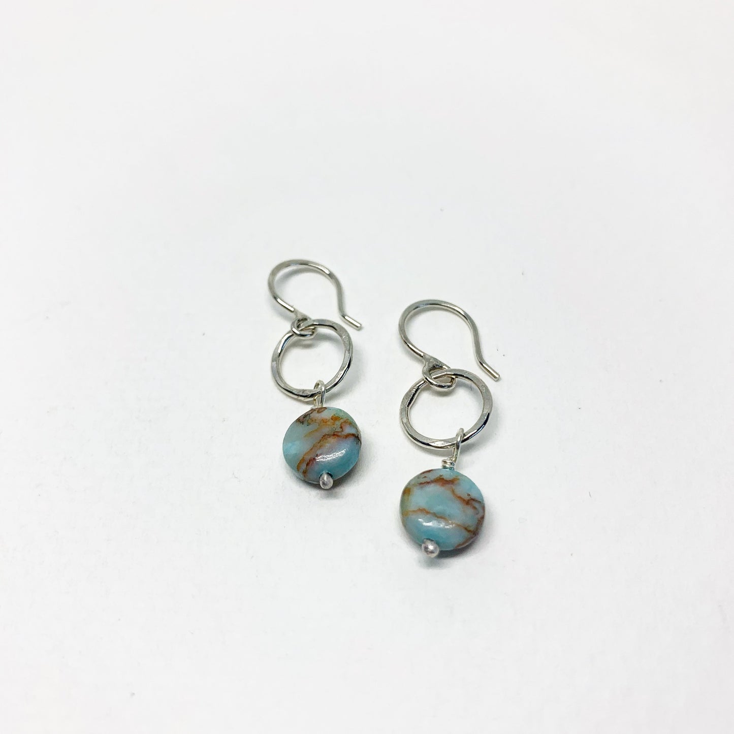 Turquoise Disc Drop Earrings