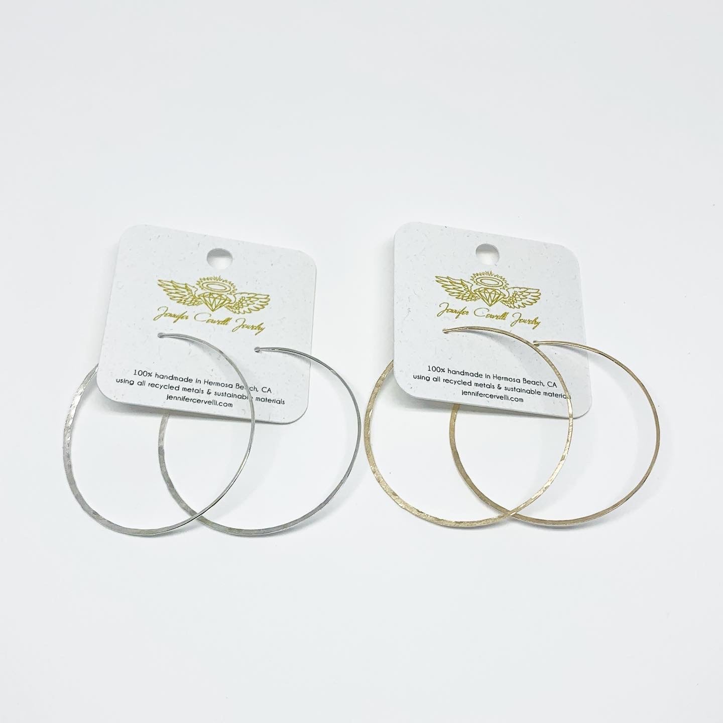 Crescent Moon Hoop Earrings (Recycled Metals, Sustainable)