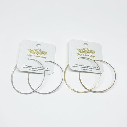 Crescent Moon Hoop Earrings (Recycled Metals, Sustainable)