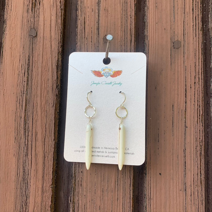 Cream Howlite Drop Earrings