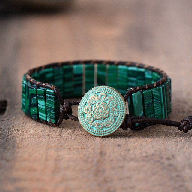 Fashion Bracelets Tube Synthetic Malachite Stonse