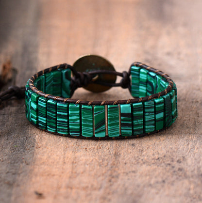 Fashion Bracelets Tube Synthetic Malachite Stonse