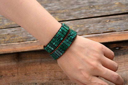 Fashion Bracelets Tube Synthetic Malachite Stonse