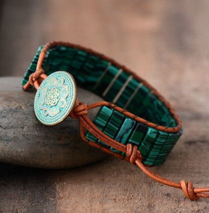 Fashion Bracelets Tube Synthetic Malachite Stonse