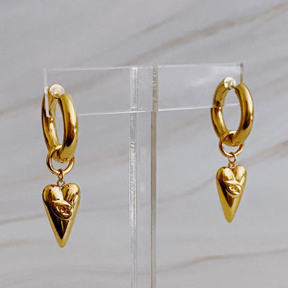 Dangle Heart Drop Earrings